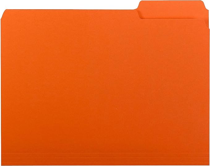 Smead Interior File Folder, 1/3-Cut Tab, Letter Size, Orange, 100 per Box, Expandable File Folders for Filing Cabinet - Image 2
