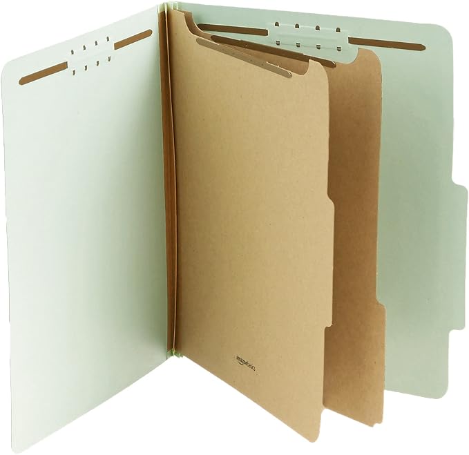 Amazon Basics 10-Pack Green Letter Size File Folders with Blue Letter Size File Folders - Image 2