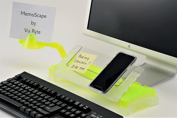 MemoScape Adjustable in-Line Document Holder for Typing | Reduce Neck Strain, Improve Focus, Boost Desk Organization/Workflow | Paper Holder Stand for Desk and Home Office - Chartreuse (VUR 3040) - Image 2