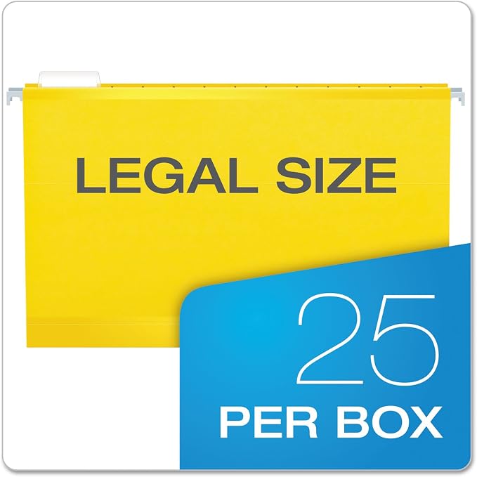 Pendaflex Extra Capacity Reinforced Hanging Folders, 2", Legal Size, Yellow, 1/5 Cut, 25/BX (4153x2 YEL) - Image 5