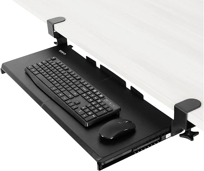 VIVO Large Keyboard Tray Under Desk Pull Out with Extra Sturdy C Clamp Mount System, 27 (33 Including Clamps) x 11 Inch Slide-Out Platform Computer Drawer for Typing, Black, MOUNT-KB05E | Keyboard Tray for Typing, Slide Out Platform, Extra Sturdy C-Cla... by Unknown
