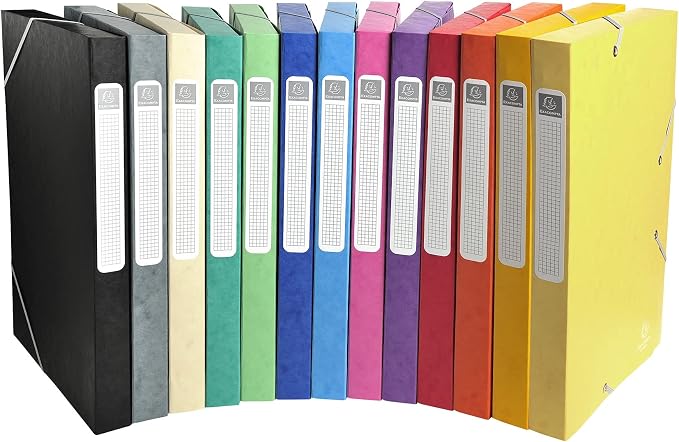 Exacompta - Ref 50601E - Pressboard Filing Box - 250 x 330mm in Size, Suitable for Holding A4 Documents, 6cm Spine, 600gsm Genuine Pressboard, Spine Label - Black - Image 4