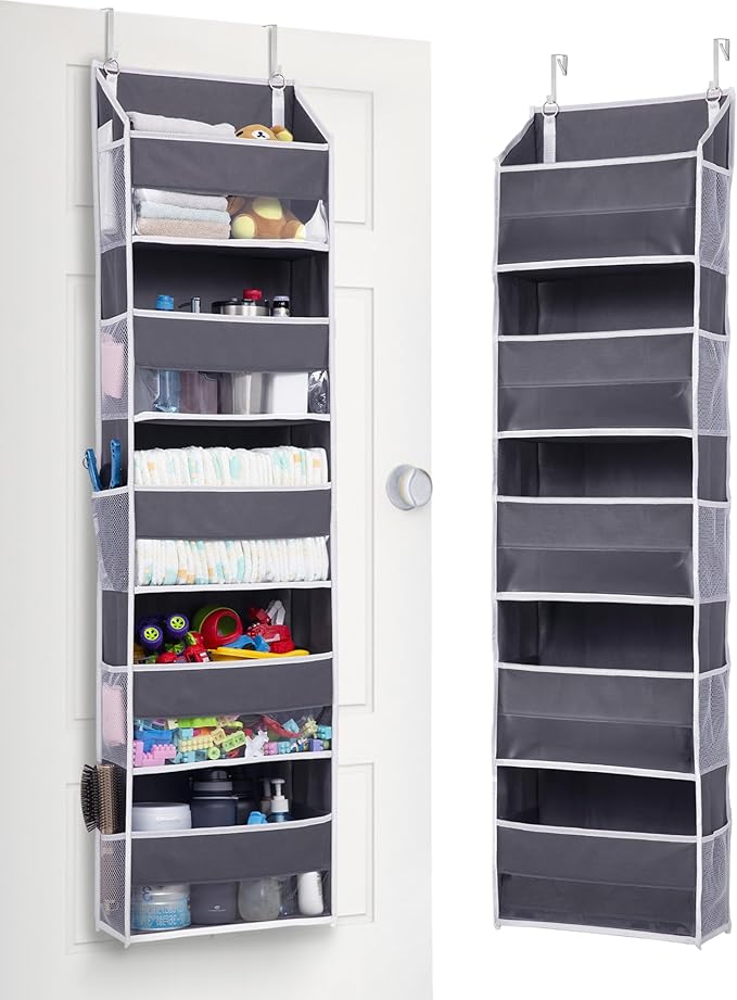 ULG 1 Pack Compact Size Over Door Organizer Slim Door Storage for Small-Sized Doors, 5 Shelves, Dark Gray - Image 9