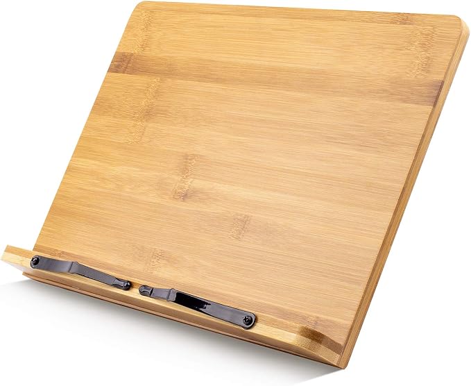 (19.68 x 14 Inch) Extra Large A+ XL Bamboo Book Stand for Reading Textbook | Textbooks Reading Hands Free,Cookbook Stand,Laptop,iPad,Tablet PC,Music Book,with Adjustable Motherboard Angle - Image 5