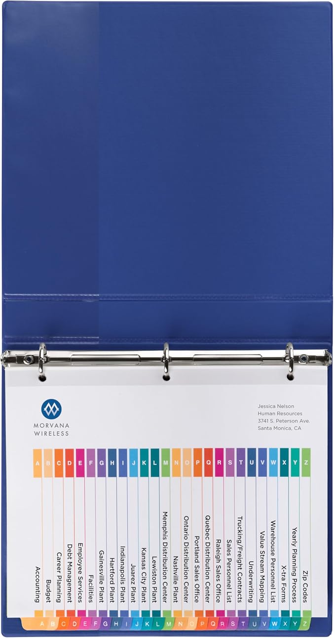 Avery A-Z Dividers for 3 Ring Binders, 26 Tabs per Set, Customizable Table of Contents, Multicolor Tabs, Great for Organizing Reports, Projects, and More (6 Sets of 11832) - Image 9