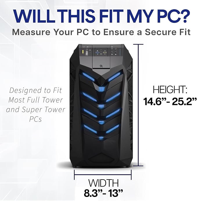 VIVO Black Large Under Desk and Wall Office PC Mount, MOUNT-PC01L | 8.3 to 13 inch Wide Adjustable Computer Mount, CPU Case Machine Holder Stand, Swivel and Secure Locking, Holds 44 lbs - Image 3