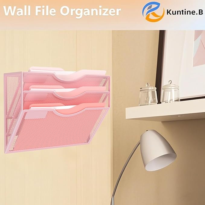 Kuntine.B Wall File Organizer Office Hanging Magazine Holder Wall File Organizer for Office Home - Image 6