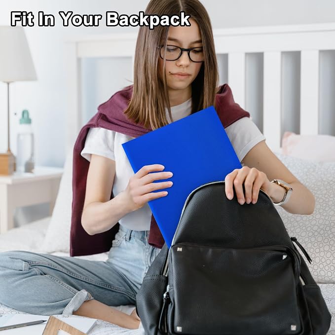ViVin 60-Pack Heavy Duty 2 Pocket Folders, Plastic File Folders for School, Office and Home (Blue) - Image 9