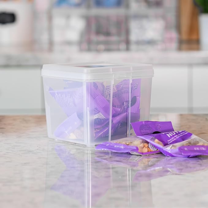 IRIS USA Flip Top Storage Containers |Made in USA| Small (10-Pack) - Clear | Vertical Bins with Removable Lids for Organizing Office, Craft, Pantry, Art, Ephemera & Study Supplies - Image 2