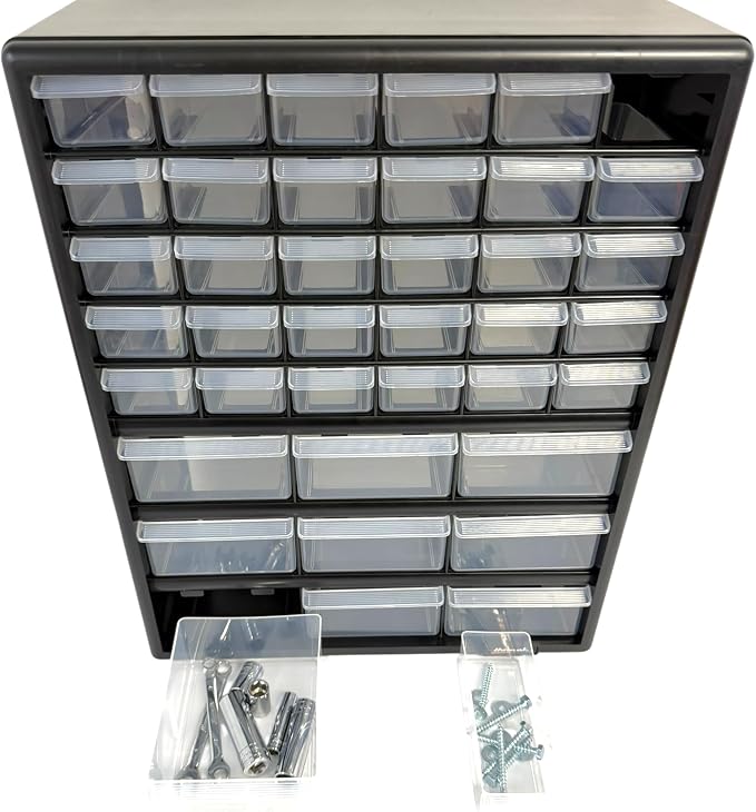 Homak Parts Organizer, Black, 39 Drawers - Image 5
