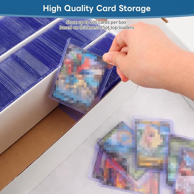 6 Pack Trading Card Storage Box, 2340 Count Card Storage Box White Sports Cards Storage Box Card Organizer Box Bulk Cardboard Card Storage Trading Card Box for Organizing Soccer Basketball Game Cards - Image 4