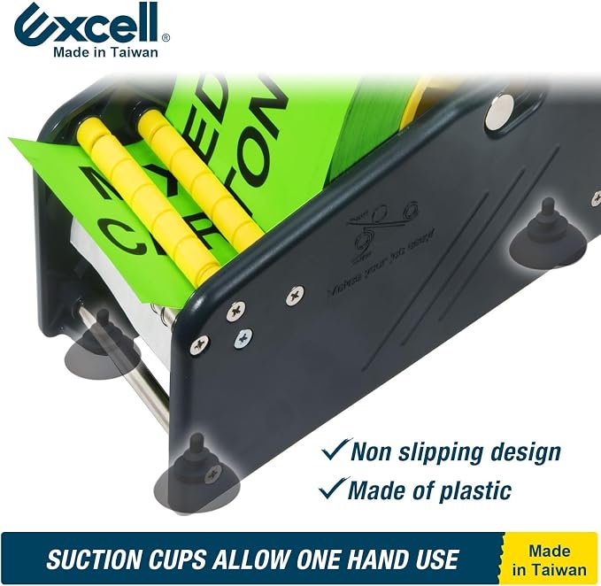 Excell LD-319 Economy Lightweight Label Dispenser (3" Wide, 1"/3" Core) | Lightweight plastic dispenser with 4 non-slip suction cups. Adjustable holder fits 3" wide rolls with 1" & 3" cores. - Image 5