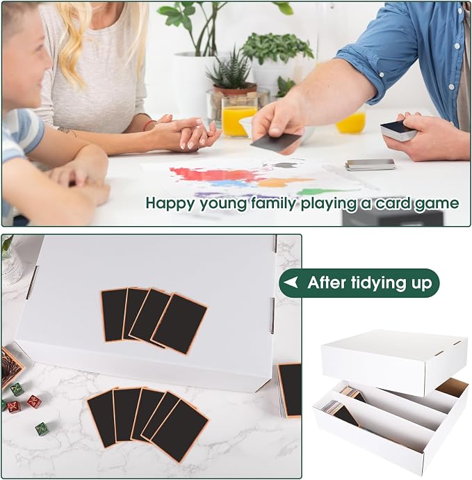 Yexiya 15 Pcs 3200 Count Sports Card Storage Boxes White Trading Card Box Collectible Trading for Soccer Baseball Game - Image 6