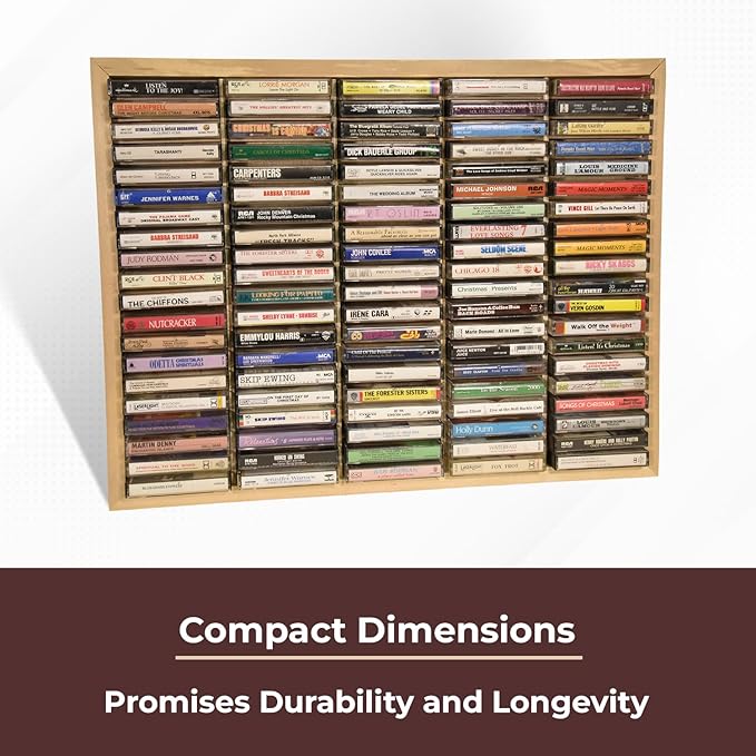 Kingdom LW100 5 x 20 Unfinished Wood Cassette Rack, 100 Capacity - Image 6