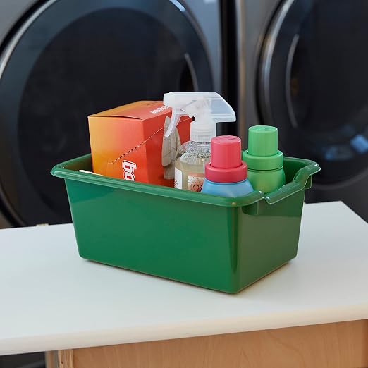 ECR4Kids Scoop Front Storage Bins, Multipurpose Organization, Green, 10-Piece - Image 10