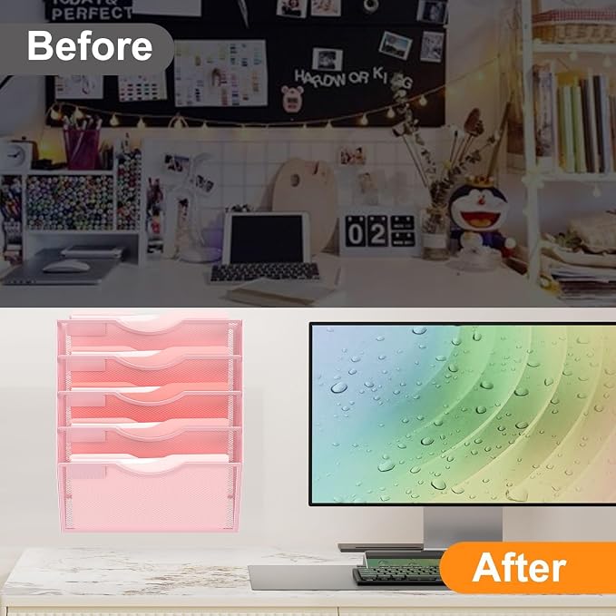 Kuntine.B Wall File Organizer Office Hanging Magazine Holder Wall File Organizer for Office Home - Image 3