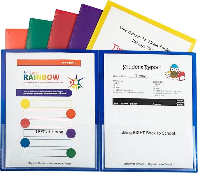 C-Line Classroom Connector School-to-Home Folders, Assorted Colors, 36 per Box (32000-36) - Image 2