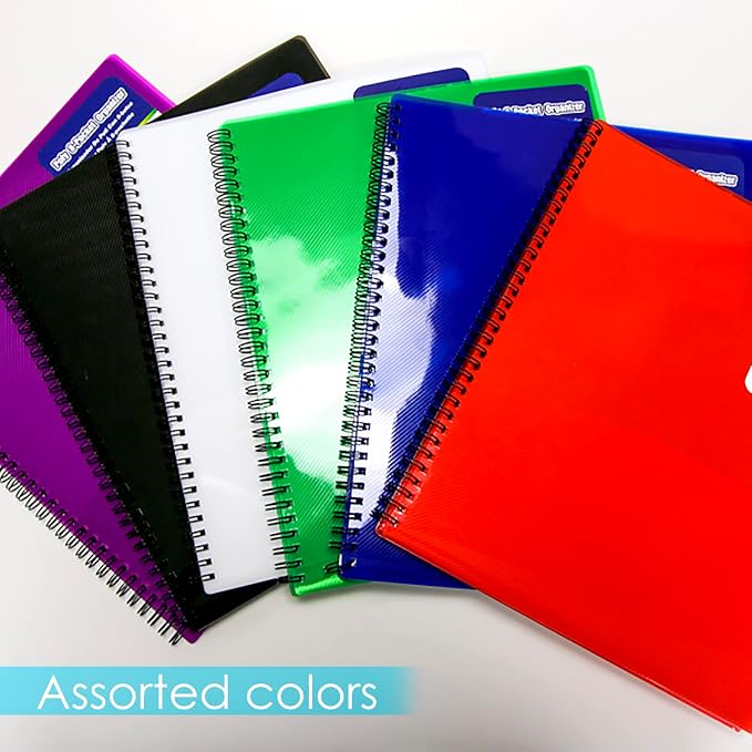 BAZIC Products Assorted Color Poly 8-Pocket Folder Organizer, 6-Set | business card slot, Sorts letter-size 8.5 x 11 in papers - Image 5