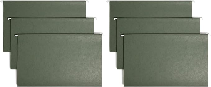 Smead Hanging File Folder with Tab, 1/3-Cut Adjustable Tab, Legal Size, Standard Green, 25 per Box (64135) (Pack of 2) by SMEAD