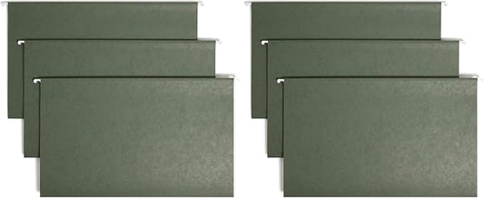 Smead Hanging File Folder with Tab, 1/3-Cut Adjustable Tab, Legal Size, Standard Green, 25 per Box (64135) (Pack of 2) by SMEAD