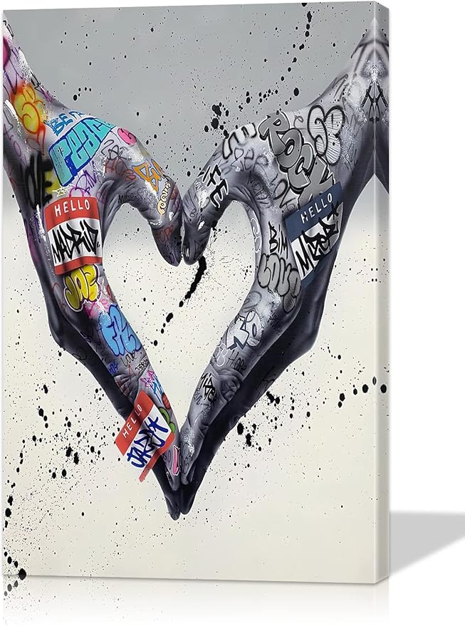 Mistyefly Colorful Wall Art - Pop Graffiti Art Canvas Decor for Home (12''Wx18''H)