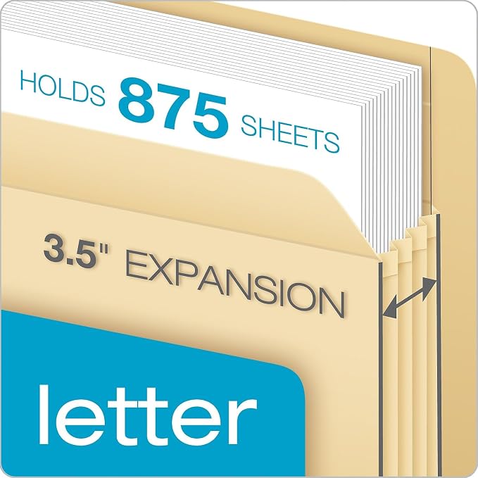 Pendaflex PFX12812 Manila Drop Front Shelf File Pockets, Straight Cut, Letter, Manila (Box of 25) - Image 2