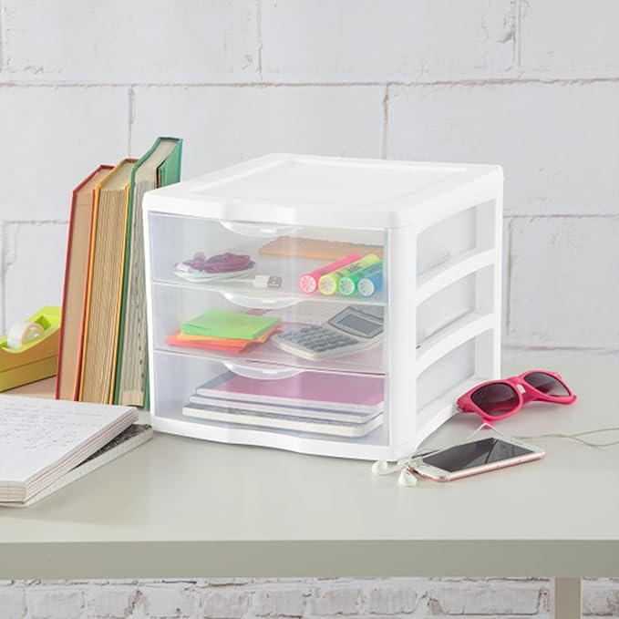 4 Sterilite ClearView Portable 3 Storage Drawer Organizer Cabinets (Open Box) - Image 2