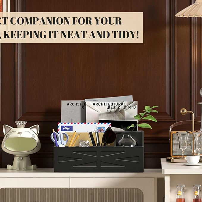 Large Mail Organizer Countertop,Farmhouse Desk and Kitchen Countertop Storage, Letter Sorter, Desk Mail and Bill Organizer, Desktop File and Paper Holder - Image 5