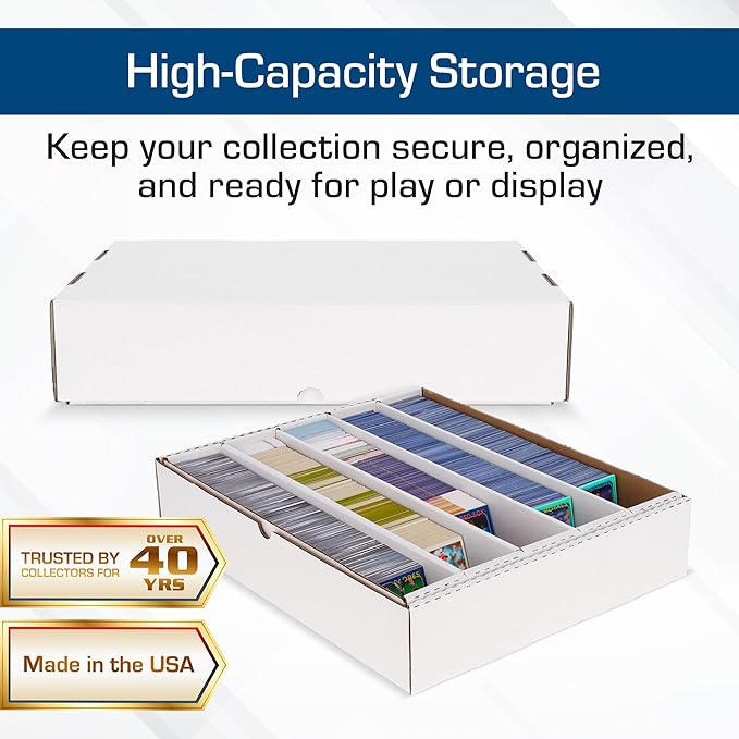 BCW 5000ct Trading Card Storage Boxes (Full Lid) – 10 Pack | TCG & MTG Card Storage Organizer | Fits Card Dividers & Sorting Tray | Corrugated Cardboard Box for Collectible Cards - Image 2