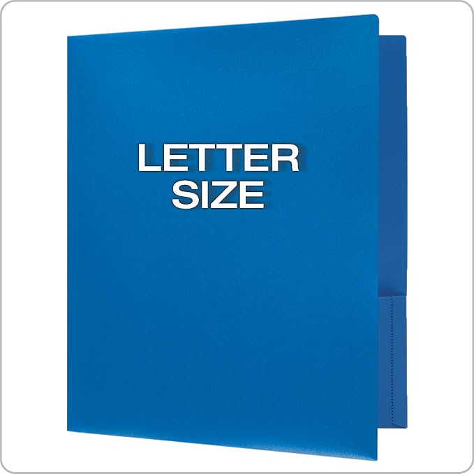 Oxford 2 Pocket Folders, Sturdy Plastic Portfolio, School and Office, 2 PocketPaper Organizer, Letter Size, Asst. Colors, 2 Each (Blue, Green, Yellow, Orange, Red, Purple), (14188)12 Count (Pack of 4) - Image 5