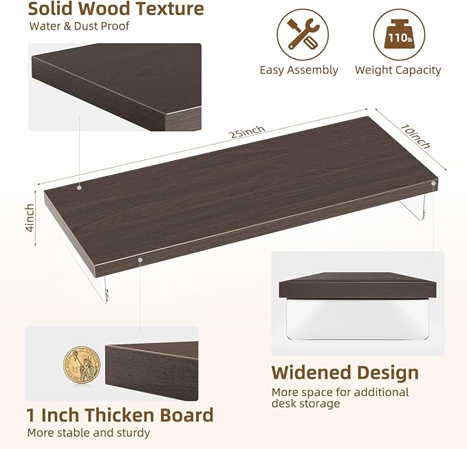 Monitor Stand Riser, 25x10 in Wood & Acrylic Computer Desk Organizer Shelf | Computer Monitor Stand With Wood & Acrylic Design; Works As Laptop Riser, Printer Stand, TV Screen Riser And Desk Organizer. - Image 3