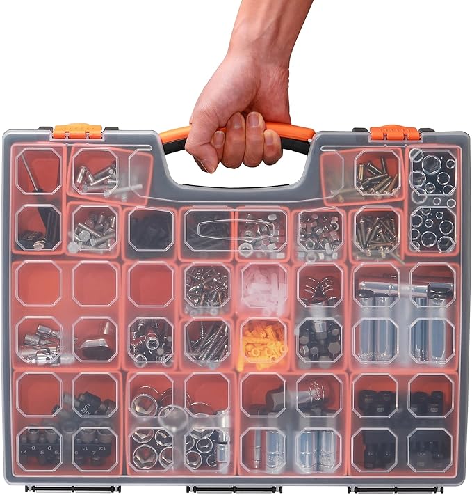 EMENTOL 2PCS Multi-Purpose Portable Organizer Box Set with 44-Removable Compartments, 2 Pieces Professional Boxes with Dimension 16.2"L*13"W*2.3"H - Image 5