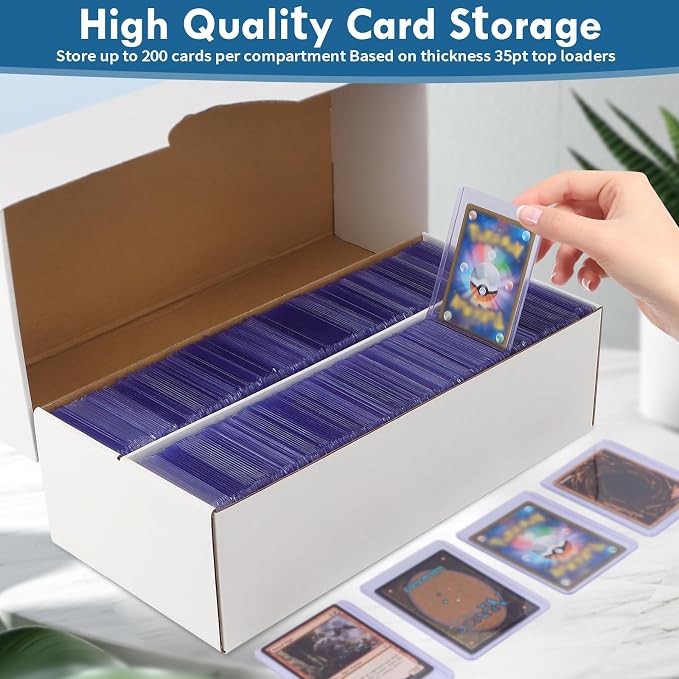 Trading Card Storage Box, 1600 Count Card Storage Boxes, Bulk Cards Storage Box Sports Cards Cases Graded Cardboard Boxes for Basketball Sports Collector (10 Set) - Image 3