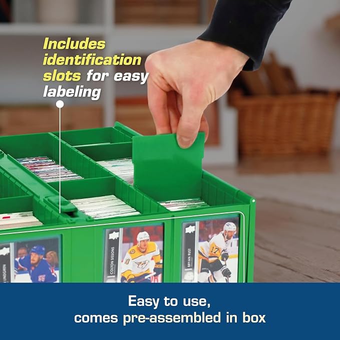 BCW Collectible Card Bin (2-Pack, Green) | Holds 3200 Cards Each | Includes 4 Dividers Per Bin | Storage for Pokémon, MTG & Sports Cards - Image 4