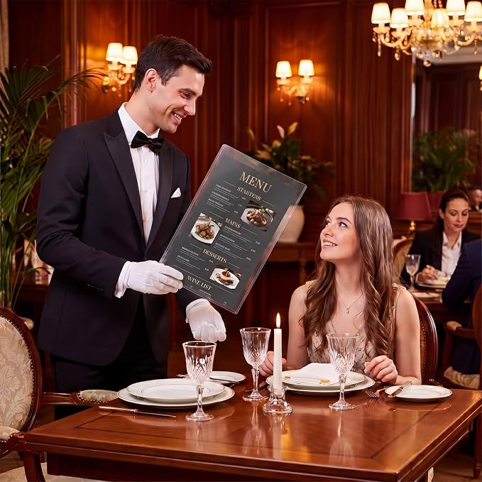 45 Pcs 8.5" x 14" Clear Plastic Menu Sleeves Covers Legal Size for Restaurant Menu Protector, 8.5" x 14" Rigid Print Protectors, Clear Hard Plastic Protective Sleeves Covers - Image 5
