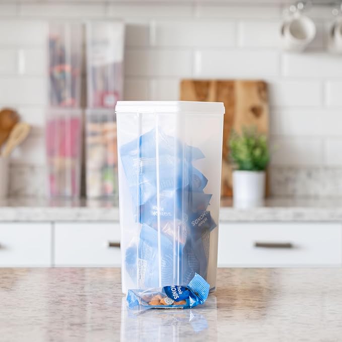 IRIS USA Flip Top Storage Containers |Made in USA| Large (4-Pack) - Clear | Vertical Bins with Removable Lids for Organizing Office, Craft, Pantry, Art, Ephemera & Study Supplies - Image 2