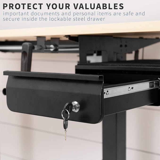 VIVO Black 12 x 14 inch Under Desk Drawer, DESK-AC03L-B | Sturdy Steel Design, Secure Locking Drawer, Home Office Storage Organizer, Holds 11 lbs - Image 6