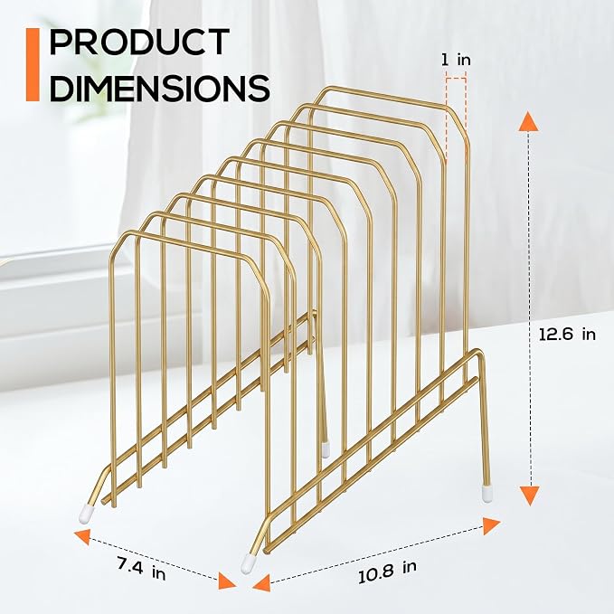 Incline Sorter Desk File Organizer, Metal Desk Magazine Folder Holder with 8-Section Vertical Compartments Rack File Organizer for Office, Home, School - Image 2