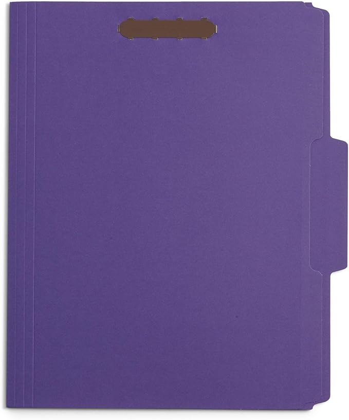 Blue Summit Supplies 50 Fastener File Folders, 1/3 Top Tab, Purple | Reinforced 1/3 top tab, letter size, 11pt, embedded fasteners, for medical files, reports, and office records - Image 4