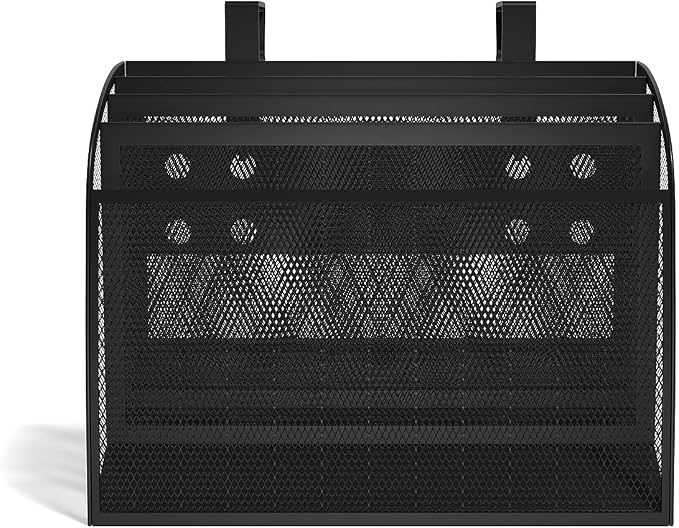 TRU RED Mesh Letter Wall File, 4‑Pocket Hanging Organizer, Black – Vertical Wall‑Mounted File Sorter for Mail & Documents - Image 7