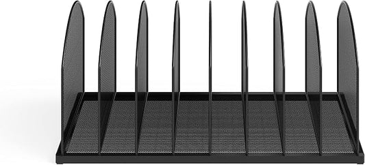 Safco Products Onyx Desktop File Organizer 8 Upright Sections Home, Office or Classroom Desktop Organization,Black,3212BLKD by SafcoProducts