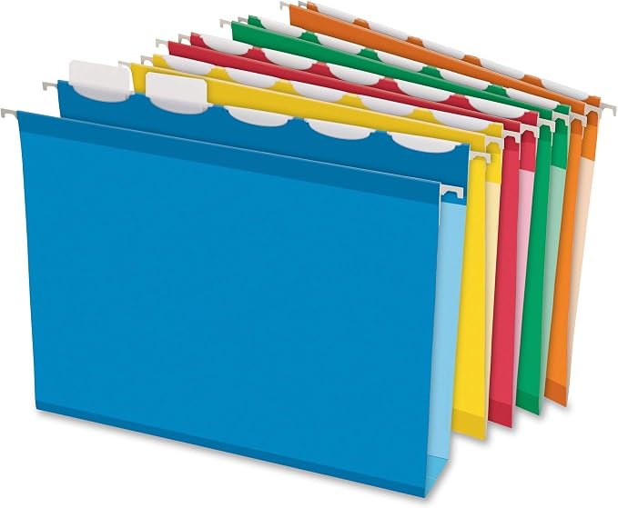 Folder File Hanging Ready-TAB 2 in EXP LTR 1/5 Cut ASST Set of 25 by Pendaflex
