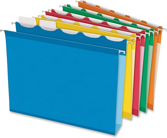 Folder File Hanging Ready-TAB 2 in EXP LTR 1/5 Cut ASST Set of 25 by Pendaflex