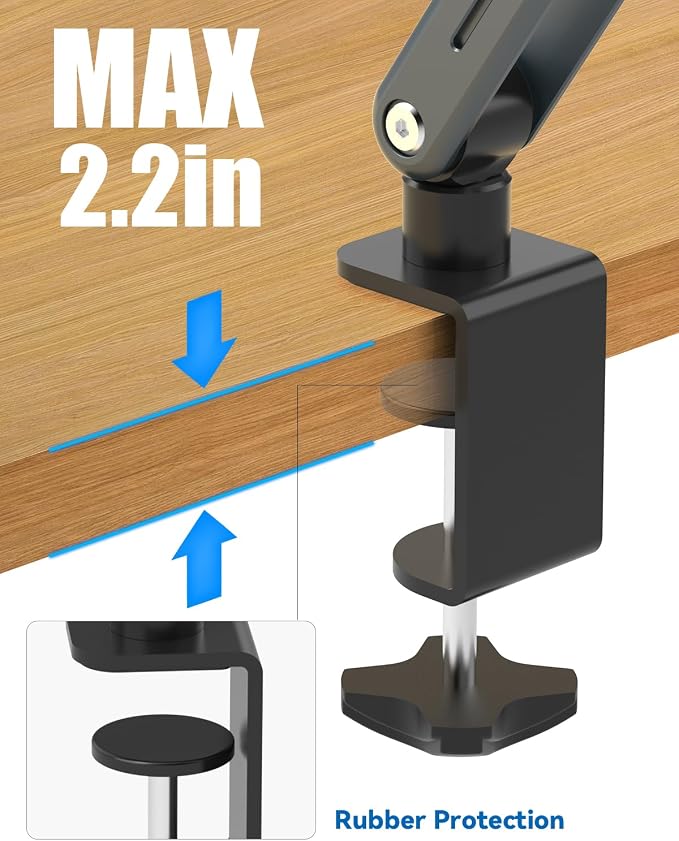 Desk Clamp Acrylic Book Stand for Reading, Ergonomic Design Adjustable Height up to 20 inches with Rotating Bases Cookbook Stand, Suitable for Recipe, Sheet Music, Tablet(Gray) - Image 7
