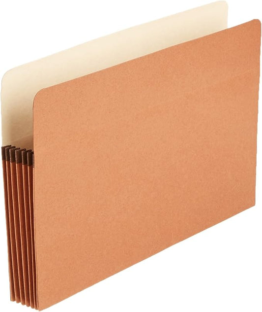 Amazon Basics Expanding Accordion File Folder Organizer, Legal Size, 5-1/4 Inch Expansion, Document Storage, Reinforced, Large Capacity, Red, 50-Pack, 9.5 x 14.8 Inches by AmazonBasics