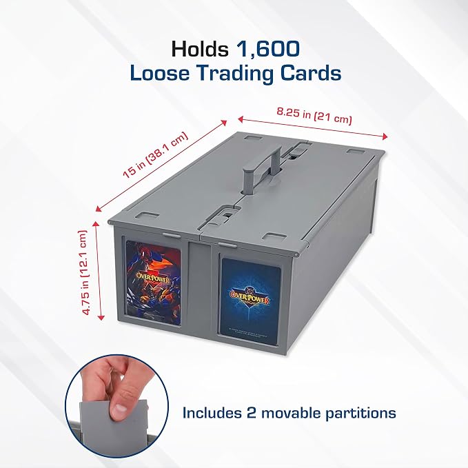 BCW Collectible Card Bin – (Single, Gray) | Holds up to 1600 Cards | Plastic Storage Box for Pokémon, MTG & Sports Cards - Image 3
