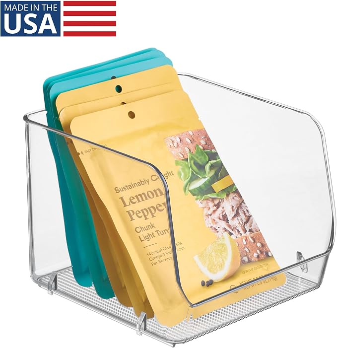 iDesign Stackable Open-Front Storage Bin, Clear | Kitchen and Pantry Organization - Image 2