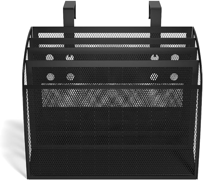 TRU RED Mesh Letter Wall File, 4‑Pocket Hanging Organizer, Black – Vertical Wall‑Mounted File Sorter for Mail & Documents - Image 6