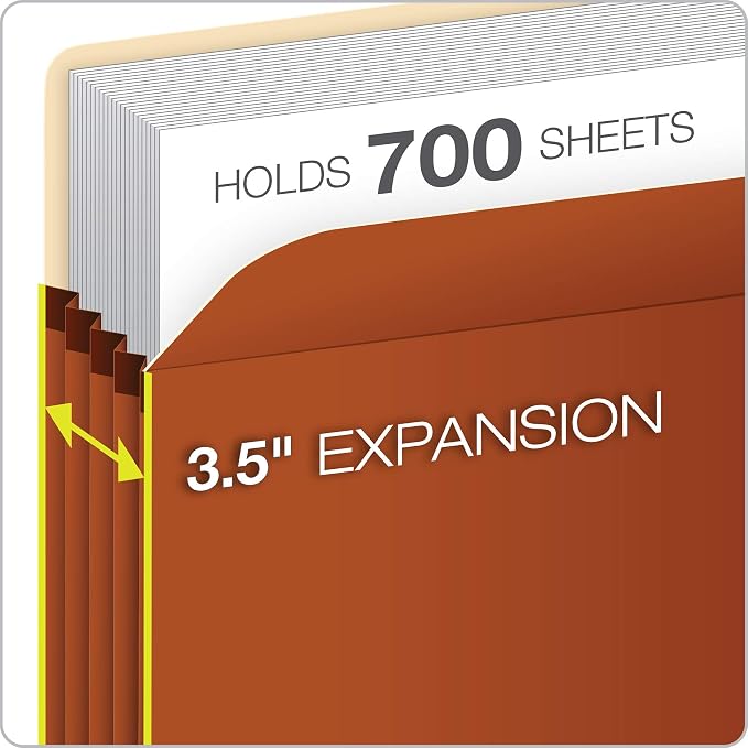 Pendaflex Expanding File Pockets, Letter Size, Redrope and Redrope, Reinforced with DuPontTM Tyvek® Material (1524E-OX + 1534G-OX) - Image 3