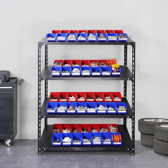 VEVOR Plastic Storage Bins 24 Pack (5 x 4 x 3-Inch), Hanging Stackable Storage Organizer Bins, Heavy Duty Stacking Containers for Closet, Garage, Office, or Small Parts Organization - Image 8